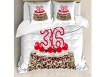 Abakuhaus 36° Compleanno Copripiumino, Birthday Sprinkles, Antiacaro, Adatto A Chi Soffre Di Allergie, Con Federe, 155 Cm X 220 Cm - 80 X 80 Cm, Multicolore