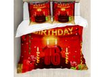 Abakuhaus 16° Compleanno Copripiumino, Celebration Band, Antiacaro, Adatto A Chi Soffre Di Allergie, Con Federe, 155 Cm X 220 Cm - 80 X 80 Cm, Multicolore