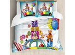 Abakuhaus Copripiumino Per Compleanno, Giocattoli Per Auto, Lecca-Lecca, Antiacaro, Adatto A Chi Soffre Di Allergie, Con Federe, 200 Cm X 200 Cm - 80 X 80 Cm, Multicolore