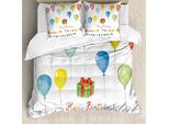 Abakuhaus Copripiumino Compleanno, Acquerello Compleanno, Antiacaro, Adatto A Chi Soffre Di Allergie, Con Federe, 200 Cm X 200 Cm - 80 X 80 Cm, Multicolore