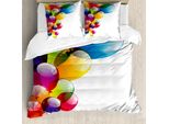 Abakuhaus Set Copripiumino Colorato Per Letti Matrimoniali, Vivace Motivo A Palloncini, Antiacaro, Adatto A Chi Soffre Di Allergie, Con Federe, Multicolore