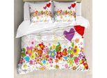 Abakuhaus Set Copripiumino Da Letto Matrimoniale, Happy Celebration, Antiacaro, Adatto A Chi Soffre Di Allergie, Con Federe, Multicolore