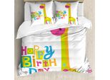 Abakuhaus Copripiumino Per Compleanno, Giraffa Per Neonati, Antiacaro, Adatto A Chi Soffre Di Allergie, Con Federe, 155 Cm X 220 Cm - 80 X 80 Cm, Multicolore
