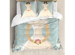 Abakuhaus Set Copripiumino Grunge Per Letti Matrimoniali, Disegno Abito Da Sposa, Antiacaro, Adatto A Chi Soffre Di Allergie, Con Federe, Azzurro E Bianco
