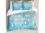 Abakuhaus Set Copripiumino Blu Per Letti Matrimoniali, Cielo Senza Nuvole, Antiacaro, Adatto A Chi Soffre Di Allergie, Con Federe, Azzurro Cielo, Bianco E Crema