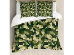 Abakuhaus Copripiumino Camo, Chevron Forest Astratto, Antiacaro, Adatto A Chi Soffre Di Allergie, Con Federe, 200 Cm X 200 Cm - 80 X 80 Cm, Verde Chiaro Verde Scuro