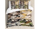 Abakuhaus Copripiumino Camo, Motivi Multicolori, Antiacaro, Adatto A Chi Soffre Di Allergie, Con Federe, 200 Cm X 200 Cm - 80 X 80 Cm, Multicolore