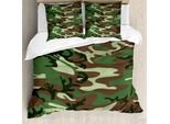 Abakuhaus Copripiumino Mimetico, Classic American Woodland, Antiacaro, Adatto A Chi Soffre Di Allergie, Con Federe, 155 Cm X 220 Cm - 80 X 80 Cm, Verde Marrone Verde Bosco