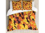 Abakuhaus Copripiumino Camo, Lively Camo Colorato, Antiacaro, Adatto A Chi Soffre Di Allergie, Con Federe, 155 Cm X 220 Cm - 80 X 80 Cm, Giallo Arancione Rosa Essiccata