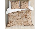 Abakuhaus Copripiumino Camo, Motivo Camo Marpat Desert, Antiacaro, Adatto A Chi Soffre Di Allergie, Con Federe, 200 Cm X 200 Cm - 80 X 80 Cm, Pale Brown Cannella