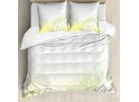 Abakuhaus Set Copripiumino Astratto Per Letti Matrimoniali, Fiori A Bolle, Antiacaro, Adatto A Chi Soffre Di Allergie, Con Federe, Giallo Chiaro E Grigio Chiaro