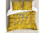 Abakuhaus Copripiumino Giallo E Blu, Alberi Di Aspen, Antiacaro, Adatto A Chi Soffre Di Allergie, Con Federe, 200 Cm X 200 Cm - 80 X 80 Cm, Giallo