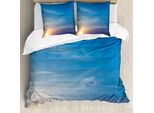 Abakuhaus Copripiumino Giallo E Blu, Alba Sfocata, Antiacaro, Adatto A Chi Soffre Di Allergie, Con Federe, 155 Cm X 220 Cm - 80 X 80 Cm, Lavanda-Blu-Giallo