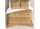 Abakuhaus Zambia Set Copripiumino Per Letti Matrimoniali, Stile Etnico Antico, Antiacaro, Adatto A Chi Soffre Di Allergie, Con Federe, Color Sabbia-Caramello
