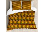 Abakuhaus Zambia Copripiumino, Effetti Kenioti, Antiacaro, Adatto A Chi Soffre Di Allergie, Con Federe, 200 Cm X 200 Cm - 80 X 80 Cm, Giallo, Marrone, Verde