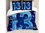 Abakuhaus 13° Compleanno Copripiumino, Effetto Poligonale Stelle, Antiacaro, Adatto A Chi Soffre Di Allergie, Con Federe, 155 Cm X 220 Cm - 80 X 80 Cm, Blu Scuro Azzurro