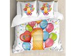 Abakuhaus 1° Compleanno Copripiumino, Compleanno Vintage Per Bambini, Antiacaro, Adatto A Chi Soffre Di Allergie, Con Federe, 155 Cm X 220 Cm - 80 X 80 Cm, Multicolore