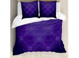 Abakuhaus Copripiumino Indigo, Dettagli Interni A Cerchi, Antiacaro, Adatto A Chi Soffre Di Allergie, Con Federe, 200 Cm X 200 Cm - 80 X 80 Cm, Viola E Blu Magenta