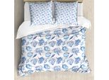 Abakuhaus Copripiumino Indigo, Boccioli Di Rose Acquerellati, Antiacaro, Adatto A Chi Soffre Di Allergie, Con Federe, 200 Cm X 200 Cm - 80 X 80 Cm, Azzurro E Bianco