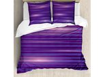 Abakuhaus Copripiumino Indigo, Righe Orizzontali, Antiacaro, Adatto A Chi Soffre Di Allergie, Con Federe, 155 Cm X 220 Cm - 80 X 80 Cm, Magenta, Viola E Bianco