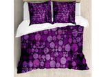 Abakuhaus Copripiumino Indigo, Cerchi Color Vino, Antiacaro, Adatto A Chi Soffre Di Allergie, Con Federe, 200 Cm X 200 Cm - 80 X 80 Cm, Viola Melanzana