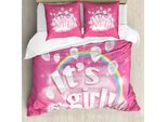 Abakuhaus Set Copripiumino Rosa Per Letti Matrimoniali, Con Citazione Per Ragazze, Antiacaro, Adatto A Chi Soffre Di Allergie, Con Federe, Rosa Chiaro