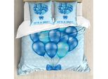 Abakuhaus Set Copripiumino Blu Per Letti Matrimoniali, Palloncini A Pois, Antiacaro, Adatto A Chi Soffre Di Allergie, Con Federe, Azzurro Cielo