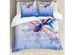 Abakuhaus Copripiumino Libellula, Libellula Astratta, Antiacaro, Adatto A Chi Soffre Di Allergie, Con Federe, 155 Cm X 220 Cm - 80 X 80 Cm, Multicolore