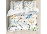 Abakuhaus Copripiumino Libelle, Libellule Minimaliste, Antiacaro, Adatto A Chi Soffre Di Allergie, Con Federe, 200 Cm X 200 Cm - 80 X 80 Cm, Multicolore