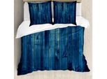 Abakuhaus Set Copripiumino Rustico Per Letti Matrimoniali, Vita Di Campagna, Fattoria, Legno, Antiacaro, Adatto A Chi Soffre Di Allergie, Con Federe, Azzurro, Blu Scuro, Verde Menta
