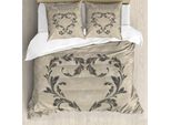 Abakuhaus Copripiumino Color Tortora, San Valentino Tortora, Antiacaro, Adatto A Chi Soffre Di Allergie, Con Federe, 155 Cm X 220 Cm - 80 X 80 Cm, Tortora Tan