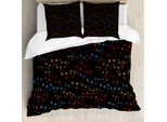 Abakuhaus Copripiumino Blu Scuro, Stelle Luminose E Fiori, Antiacaro, Adatto A Chi Soffre Di Allergie, Con Federe, 200 Cm X 200 Cm - 80 X 80 Cm, Multicolore