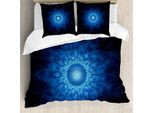 Abakuhaus Copripiumino Blu Scuro, Motivo Mandala, Antiacaro, Adatto A Chi Soffre Di Allergie, Con Federe, 155 Cm X 220 Cm - 80 X 80 Cm, Blu