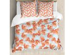 Abakuhaus Copripiumino Coral, Romantisches Mohnblu, Antiacaro, Adatto A Chi Soffre Di Allergie, Con Federe, 155 Cm X 220 Cm - 80 X 80 Cm, Coral Pale Blu Giallo