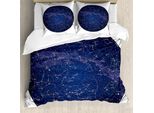 Abakuhaus Constellation Copripiumino, Sky Map Nord, Antiacaro, Adatto A Chi Soffre Di Allergie, Con Federe, 200 Cm X 200 Cm - 80 X 80 Cm, Blu Crema Viola Blu