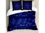 Abakuhaus Costellazione Copripiumino, Astrologia Stelle, Antiacaro Adatto A Chi Soffre Di Allergie Con Federe, 155 Cm X 220 Cm - 80 X 80 Cm, Azzurro Indaco Bianco
