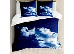 Abakuhaus Copripiumino Blu Scuro, Sky Nuvole Spettacolari, Antiacaro, Adatto A Chi Soffre Di Allergie, Con Federe, 200 Cm X 200 Cm - 80 X 80 Cm, Blu Blu Scuro Bianco