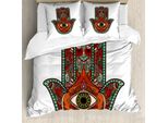 Abakuhaus Copripiumino Evil Eye, Vintage Boho Colorato, Antiacaro Adatto A Chi Soffre Di Allergie Con Federe, 200 Cm X 200 Cm - 80 X 80 Cm, Multicolore