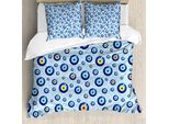 Abakuhaus Evil Eye Copripiumino, Protezione Per Bambini, Antiacaro, Adatto A Chi Soffre Di Allergie, Con Federe, 155 Cm X 220 Cm - 80 X 80 Cm, Multicolore