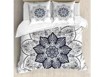 Abakuhaus Set Copripiumino Per Letti Matrimoniali, Stile Etnico Spirituale BohéMien, Antiacaro, Adatto A Chi Soffre Di Allergie, Con Federe, Bianco E Nero