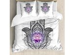 Abakuhaus Set Copripiumino Evil Eye Per Letti Matrimoniali, Simbolo Spirituale Artistico, Antiacaro, Adatto A Chi Soffre Di Allergie, Con Federe, Oro Rosa