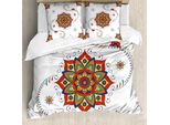 Abakuhaus Set Copripiumino Per Letto Matrimoniale, Ispirazione Lotus, Antiacaro, Adatto A Chi Soffre Di Allergie, Con Federe, Multicolore