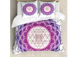 Abakuhaus Set Copripiumino Per Letti Matrimoniali, Mistico Mandala Yantra, Antiacaro, Adatto A Chi Soffre Di Allergie, Con Federe, Multicolore
