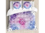 Abakuhaus Copripiumino Lotus, Acquerello Floreale Boho, Antiacaro, Adatto A Chi Soffre Di Allergie, Con Federe, 155 Cm X 220 Cm - 80 X 80 Cm, Viola Blu Fucsia