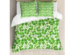 Abakuhaus Copripiumino Irlandese, Gaelico Natur Clovers, Antiacaro, Adatto A Chi Soffre Di Allergie, Con Federe, 200 Cm X 200 Cm - 80 X 80 Cm, Verde Lime Pistacchio
