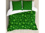 Abakuhaus Copripiumino Irlandese, Kiss Me, Umorismo Irlandese, Antiacaro, Adatto A Chi Soffre Di Allergie, Con Federe, 200 Cm X 200 Cm - 80 X 80 Cm, Verde Lime