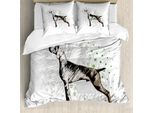Abakuhaus Copripiumino Jagd, Disegno Di Cane, Antiacaro, Adatto A Chi Soffre Di Allergie, Con Federe, 200 Cm X 200 Cm - 80 X 80 Cm, Nero, Grigio, Verde