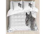 Abakuhaus Copripiumino Jagd, Wildes Lynx Norvegia, Antiacaro, Adatto A Chi Soffre Di Allergie, Con Federe, 155 Cm X 220 Cm - 80 X 80 Cm, Grigio Bianco