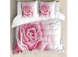 Abakuhaus Set Copripiumino Rosa Pallido Per Letti Matrimoniali, Bouquet Romantico, Antiacaro, Adatto A Chi Soffre Di Allergie, Con Federe, Rosa Chiaro E Bianco