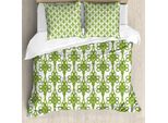 Abakuhaus Copripiumino Irlandese, Trifogli Intrecciati, Antiacaro, Adatto A Chi Soffre Di Allergie, Con Federe, 155 Cm X 220 Cm - 80 X 80 Cm, Verde Crema